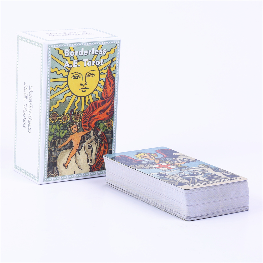 Tarot Cards Deck With Guidebook - ボーダレスa e., ガイドブックとドローストリングポーチ付きタロットカード,12x7cm,78枚