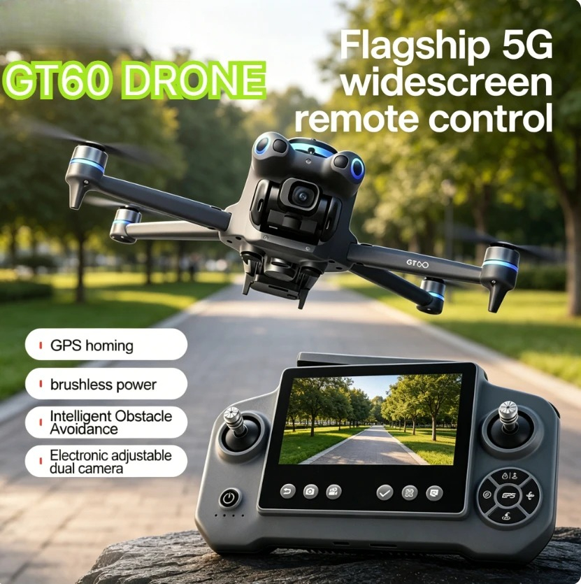 Fpv Brushless Rc Drone 4K - オリジナルGT60 GPS折りたたみ式RCクアッドコプター 4.3インチスクリーン 4K HD 8K