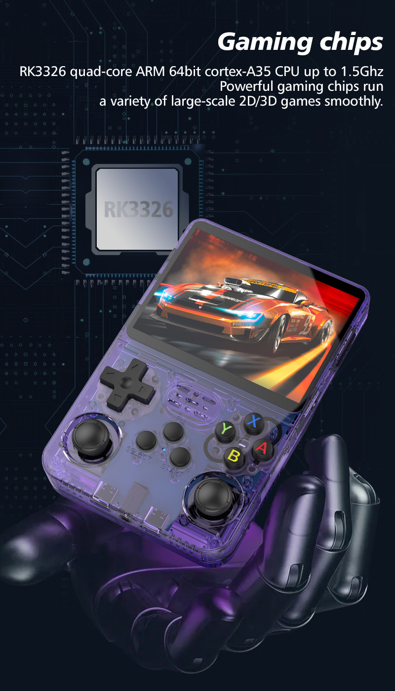 Retro Handheld Game Console R36S - コンソールR36sレトロポータブルビデオゲームプレーヤー,64 GB内蔵コンソール,Tfクラシック,HDMI, TV