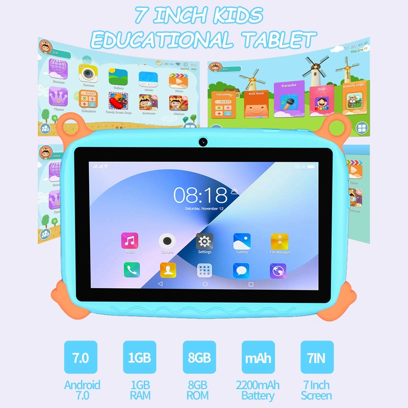 Educational Toys - 7インチディスプレイ搭載のキッズ用タブレットPC。保護ケース付きの学習用おもちゃで、幼児教育に最適。