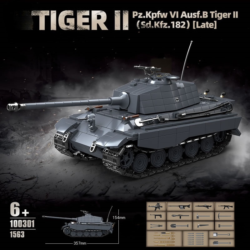 WW2 軍事キングタイガー重戦車 2 Sd.Kfz.182  - Lego Compatible Military Tank のレビューと価格