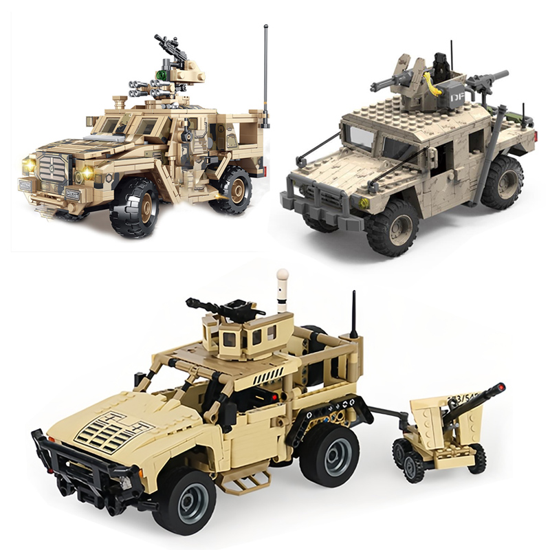 Moc-子供のためのミリタリーハマービルディングブロック、ラ - Lego Compatible Military Tank のレビューと価格