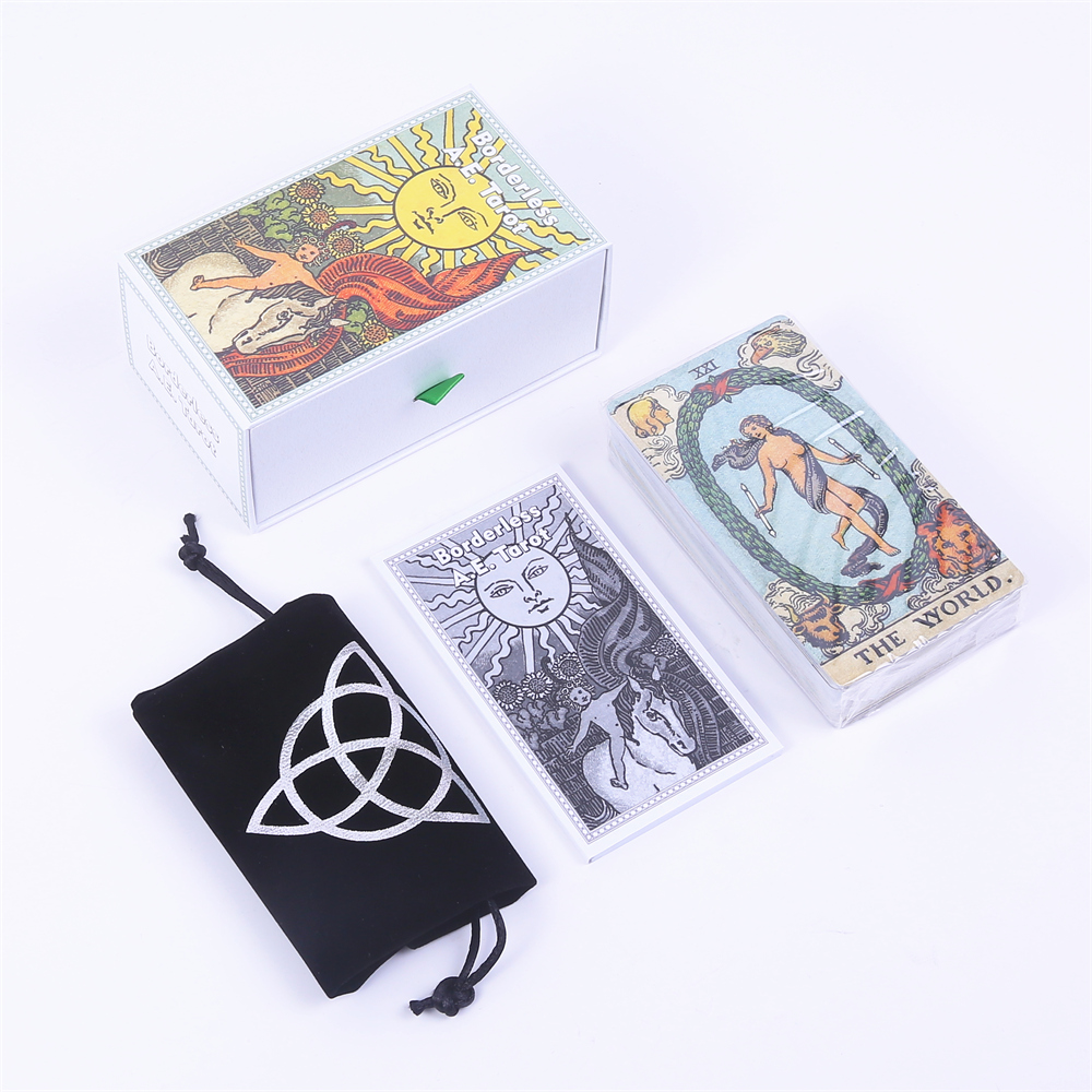 ボーダレスa e., ガイドブックとドローストリングポーチ付 - Tarot Cards Deck With Guidebook のレビューと価格