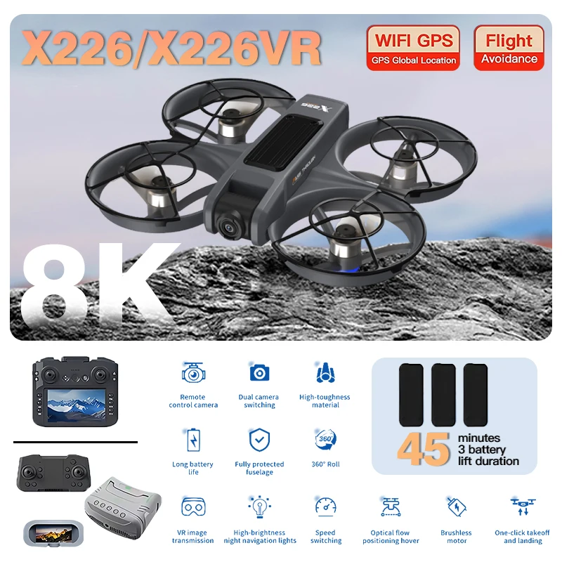 オリジナルX226 X226VR FPV RCドローン 折り - Fpv Brushless Rc Drone 4K のレビューと価格