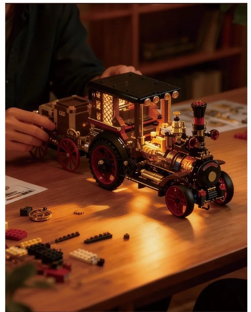 クリエイティブ 1331 個ヴィンテージ機械式蒸気車ビルディ - Building Blocks のレビューと価格