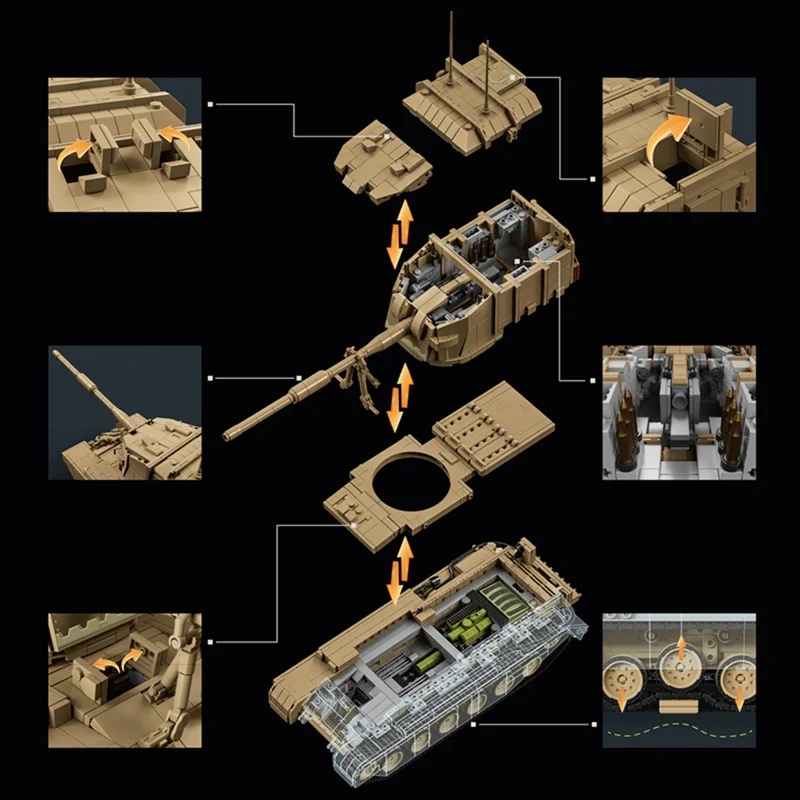 2080ピース イギリス製FV4005重対戦車砲 12GO  - Lego Compatible Military Tank のレビューと価格