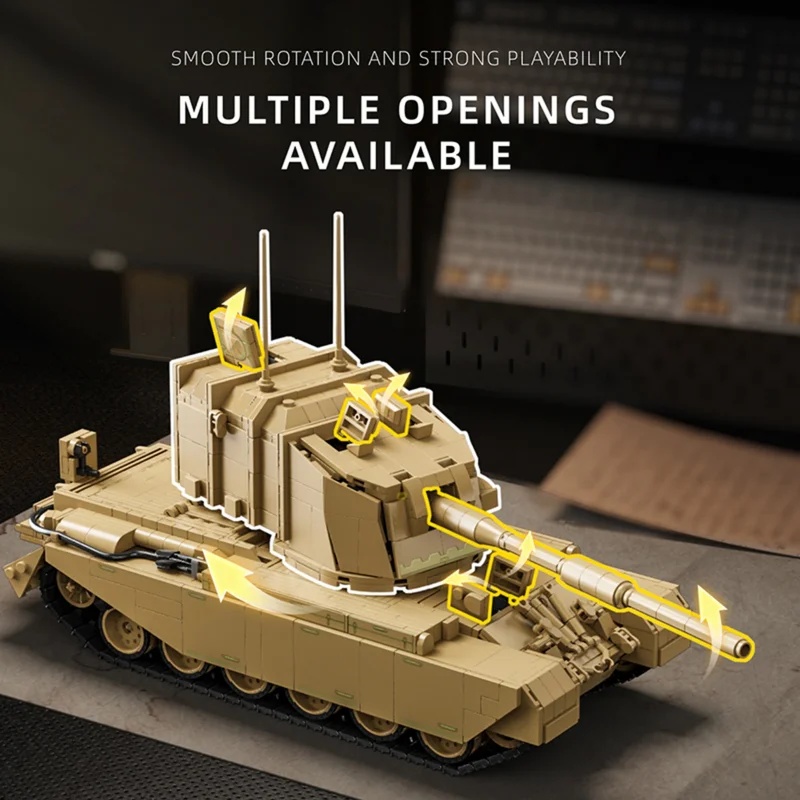 2080ピース イギリス製FV4005重対戦車砲 12GO  - Lego Compatible Military Tank のレビューと価格